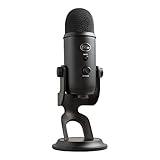 Blue Yeti USB Microphone for Recording, Streaming, Gaming, Podcasting on PC and Mac, Condenser Mic for Laptop or Computer with Blue VO!CE Effects, Adjustable Stand, Plug and Play - Blackout