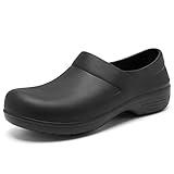 alcubieree Non Slip Work Shoes for Women,Slip Resistant,Waterproof,Oil-Proof,Ideal for Nurse Healthcare Crews,Kitchen Chef Food Service Restaurant Slip on Working Footwear Black Size 7