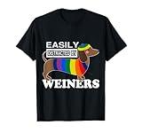 Rainbow LGBT Love Weiners Dogs Love Funny Gay Man Pride Fun T-Shirt