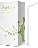 200 Count 100% Plant-Based Compostable Straws - Plasticless Biodegradable Flexible Drinking Straws - A Fantastic Eco Friendly Alternative to Plastic Straws