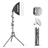 RALENO Softbox Lighting Kit, 16'' x 16'' Photography Lighting for TikTok with LED Bulb (50W | 5500K | 97 CRI | TLCI≥97), Continuous Lighting for Video Recording & Photography Shooting | Model: PS075