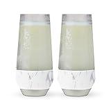 Host Champagne Freeze Stemless Wine Glasses, 9oz Set of 2, Freezer Cooling Cups, Mothers Day Gifts, Mom Birthday Gifts, Gifts for Women, Marble