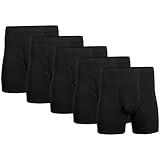 Gildan Men's Underwear Covered Waistband Boxer Briefs, Multipack, Black (5-Pack), Small