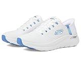 SKECHERS Women's Arch Fit 2.0 Easy Chic Hands Free Slip-Ins Sneaker, White Blue, 9.5