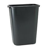 Rubbermaid Commercial Wastebasket Trash Container, 41QT/10.25 GAL, Plastic, Black, Stackable Trash Can for Bedroom/Bathroom/Office, Fits Under Desk/Sink/Cabinet