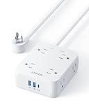 Anker Power Strip with USB Ports,5Ft,Surge Protector(2000J),8 Widely Outlet Extender with 2 USB A Ports and 1 USB C Port,Works (White)