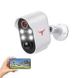 GridTera Outdoor Security Camera, Battery Powered Wireless Camera, Suitable for Home Security Indoor/Outdoor, Cloud Storage, Color Night Vision, 2-Way Talk, Smart AI Motion Detection