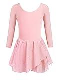 Zaclotre Girls Long Sleeve Dance Dress Glitter Ballet Skirted Leotard Ballerina Outfit