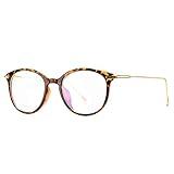 COASION Blue Light Blocking Glasses for Women Vintage Round Anti Blue Ray Computer Game Eyeglasses (Tortoise/Gold)