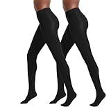 No nonsense Women's Super Opaque Control-Top Tights, Black/Black, X-Large