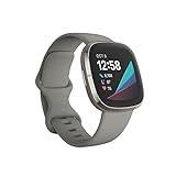 Fitbit Sense Advanced Smartwatch with Tools for Heart Health, Stress Management & Skin Temperature Trends, Sage Grey/Silver, One Size (S & L Bands Included)