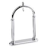 TAURISH Pocket Watch Display Stand Full Arch Chrome Metal Holder for Pocket Watches, Antique Clocks, & Collectibles -Chrome finish ( Watch Not Included )