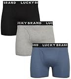 Lucky Brand Men's Boxer Briefs 3 Pack Classic Mens Underwear Boxers with Functional Fly - Casual Boxers for Men (S-XL), Size XX-Large, GreyBlackNavy