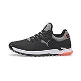 Puma Golf Women's Proadapt Alphacat Golf Shoe, Puma Black/Puma Silver/Hot Coral, 7.5