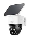 eufy Security SoloCam S340, Solar Security Cameras Wireless Outdoor, Cameras for Home Security, 360° Pan & Tilt Surveillance, No Blind Spots, 2.4 GHz Wi-Fi, No Monthly Fee, HomeBase S380 Compatible