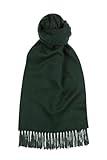 Glen Isla 100% Lambswool Scarf Plain Bottle Green - Made In Scotland