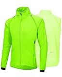 33,000ft Men's Cycling Jacket Long Sleeve, Waterproof Running Bike Vest Outerwear Reflective Windproof Sleeveless Jacket