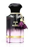 AHMED Oud & Roses 60mL Unisex Oriental Perfume for Men and Women a Woody Floral Oriental Fragrance with Oudh (Frankincense) and Rose Accords