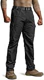 CQR Men's Tactical Pants, Water Resistant Ripstop Cargo Pants, Lightweight EDC Work Hiking Pants, Outdoor Apparel, Raider Black, 34W x 32L