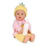 ADORA 11" Soft Cuddly Baby Doll with Blue Eyes, Blonde Hair, Bottle, Beanie, Pink/Yellow - Amazon Exclusive