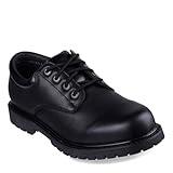 Skechers Men's Work Cottonwood Cantix Leather Slip Resistant Shoe Food Service, BLK, 10.5