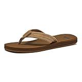 Quiksilver Men's Carver Suede 3 Point Flip Flop Athletic Sandal, Tan/Solid, 11 M US