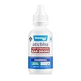 Vetnique Oticbliss Cat & Dog Ear Infection Treatment Drops - with 1% Hydrocortisone & MicroSilver BG for Dog Yeast Ear Infections - Vet Recommended Cat & Dog Ear Cleaner for Itchy Ear Relief