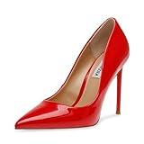 Steve Madden Women's Vala Pump, Bright Red Patent, 8