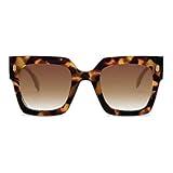 SOJOS Vintage Oversized Square Sunglasses for Women,Retro Womens Luxury Big Sun Glasses UV400 Protection SJ2194 Tortoise