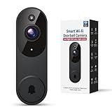 GridTera Smart Video Doorbell Camera Wireless, AI Human Detection and Instant Alerts, Night Vision, 2-Way Audio, Battery Powered, Cloud Storage, 2.4G WiFi, Live View, Indoor Outdoor Surveillance