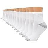 Hanes Women's Value, Ankle Soft Moisture-Wicking Socks, Available in 10 and 14-Packs, White-14, 8-12