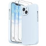 SURPHY Designed for iPhone 14 Plus Case with Screen Protector and Camera Protection, Liquid Silicone Phone Case with Soft Microfiber Lining, Cloud Blue