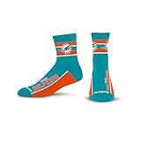 For Bare Feet NFL MIAMI DOLPHINS Lil' Deuce Quarter Sock Team Color Large