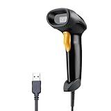 Eyoyo Handheld USB 2D Barcode Scanner, Wired Automatic QR Code Scanner PDF417 Data Matrix Bar Code Reader with Long USB Cable for Mobile Payment, Convenience Store, Supermarket, Warehouse…