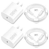 iPhone 16 15 Charger Fast Charging, USB C Charger, 2 Pack 25W Type C Wall Charger Block with 2 Pack 6FT USB C Cable for iPhone 16/15 / 14 / iPad Pro/AirPods, Samsung, Other USB C Devices