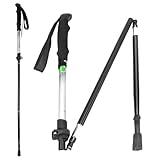 Travel Folding Trekking Hiking Pole with Carrying Case,Collapsible Cane Adjustable Walking Stick Portable Mobility Aid for Women Men Hikers Gift,Black (Black)