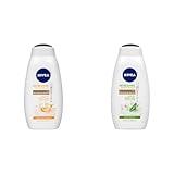 NIVEA Refreshing Body Wash Set with Nourishing Serum, Moisturizing Body Wash for Dry Skin, Basil and White Tea Scented Body Wash, 20 Fl Oz + White Peach and Jasmine Scented Body Wash, 20 Fl Oz