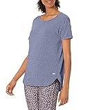 Amazon Essentials Women's Studio Relaxed-Fit Lightweight Crewneck T-Shirt (Available in Plus Size), Blue Heather Nightshadow, Medium