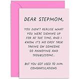 Old English Co. Funny Birthday Card for Stepmom - Humorous Mother's Day Card for Stepdad - Birthday Card from Stepson or Stepdaughter - Stepmom Joke Card | Blank Inside with Envelope