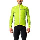 Castelli Men's Squadra Stretch Jacket, Windproof Zip Up Shell with High Collar for Road and Gravel Biking I Cycling - Yellow Fluo/Dark Gray - X-Large