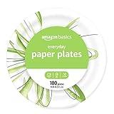 Amazon Basics Everyday Paper Plates, 10.6 Inch, Disposable, 100 Count