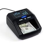 Counterfeit Bill Money Detector Machine with LCD Display, Portable Compact USD/EUR/GBP/MXN, Adding Machine, Total Value & Add Function, Power Cord & Rechargeable Battery, by Better Office Products