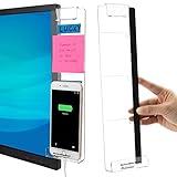 Office Desk Accessories 2pcs Computer Monitor Memo Board Multifunction Message Board Transparent Creative Monitor Side Panel with Sticky Note Holder Phone Holder Suitable for Office Home Work Desk