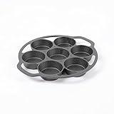 HAWOK Cast Iron Fried Egg Pan biscuit muffins and scones cake Pan With 7-Mold Design