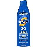 Coppertone SPORT Sunscreen Spray SPF 30, Water Resistant Sunscreen, Broad Spectrum Spray Sunscreen SPF 30, 5.5 Oz Spray