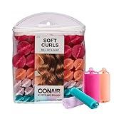 Conair Foam Hair Rollers - 48 Count, Assorted Colors - Heatless Curls, Overnight Curls, Foam Rollers with Storage Case