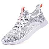 ALEADER Women's Energycloud Slip On Walking Shoes Pure Running Shoes for Gym Workout Treadmill Running Errands White Gray Size 10 US