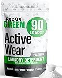 Rockin' Green Laundry Detergent, Plant based, All Natural Laundry Detergent Powder, Vegan and Biodegradable Odor Fighter, Safe for Sensitive Skin (Active Wear 90 Loads - Unscented)