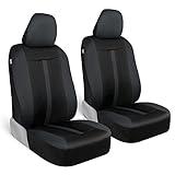 Motor Trend Gray Cloth Front Seat Covers - Premium Bucket Seat Covers for Vehicles with Removable Headrests, Car, Truck, Van and SUV Interior Covers