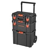 beyond by BLACK+DECKER BLACK+DECKER BDST60500APB Stackable Storage System - 3 Piece Set (Small, Deep Toolbox, and Rolling Tote)